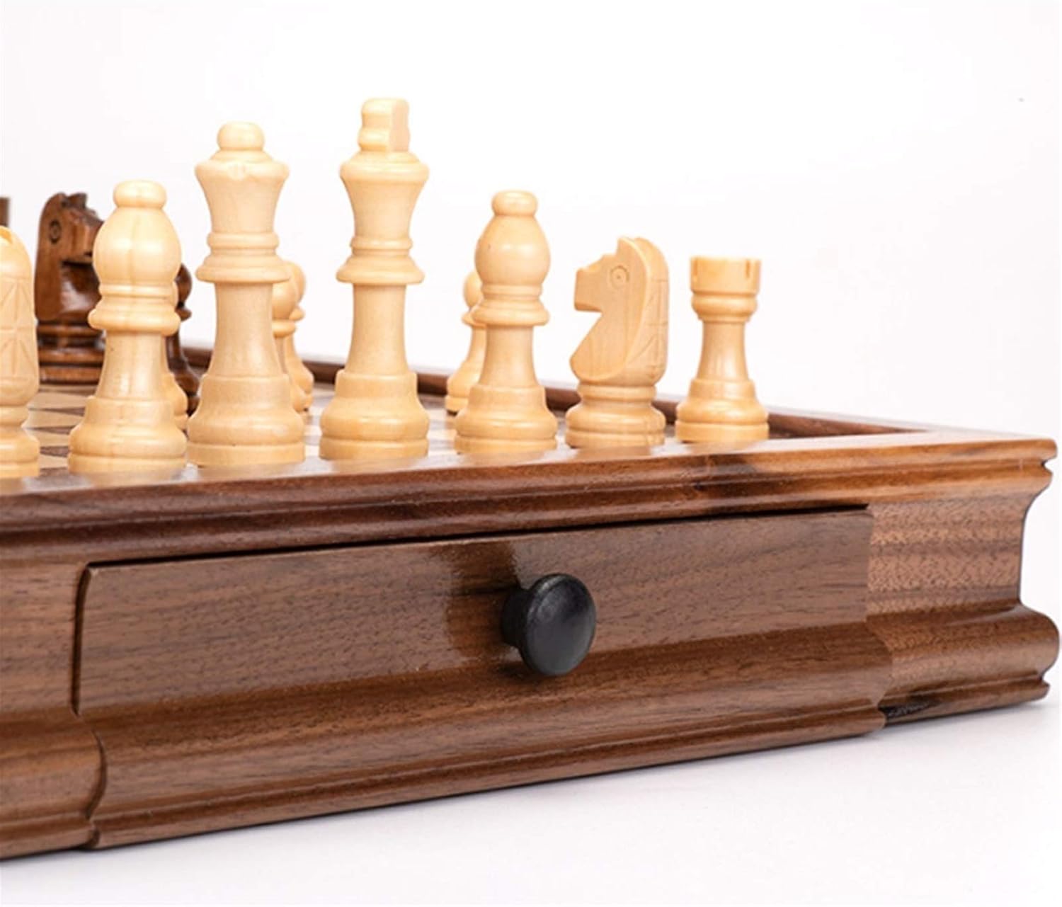 Juego de ajedrez magnético de madera maciza para escritorio, colección clásica de juegos de ajedrez de metal, con tablero de madera de lujo y