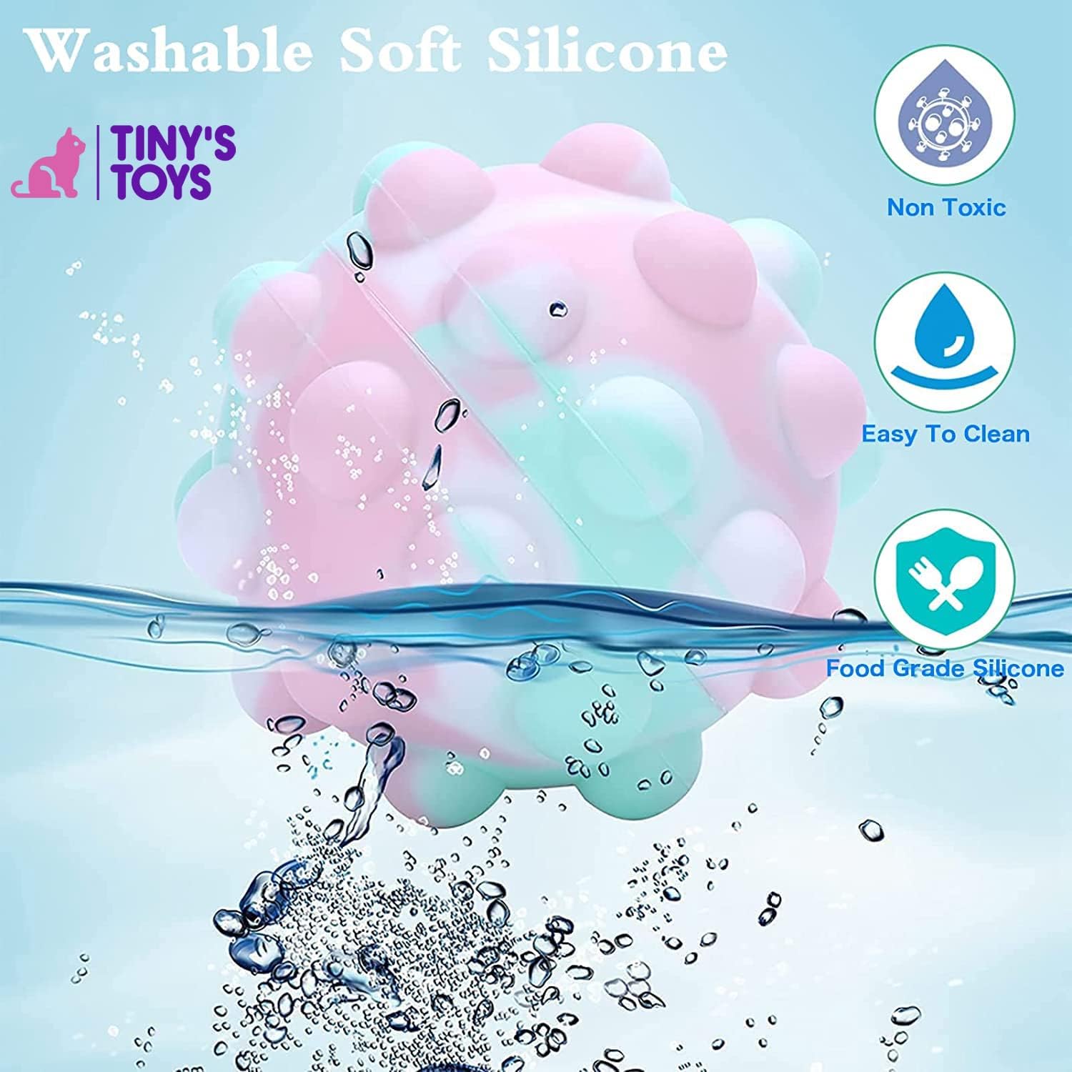 Tiny’s Toys Juguete sensorial grande con burbujas emergentes para aliviar el estrés, la ansiedad y el aburrimiento, diversión para niños, niñas y