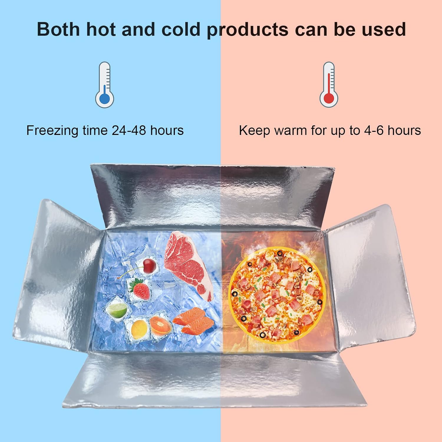 10 cajas de envío frías, caja aislada de aluminio, caja de envío reutilizable con doble aislamiento, cajas de envío frías a prueba de fugas, pequeña