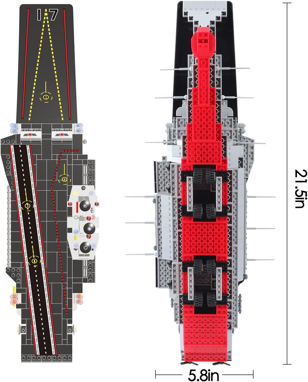 Juego de bloques de construcción de juguete con caja de almacenamiento, 1131 piezas, acorazado del ejército, aviones, barco, juguete de construcción