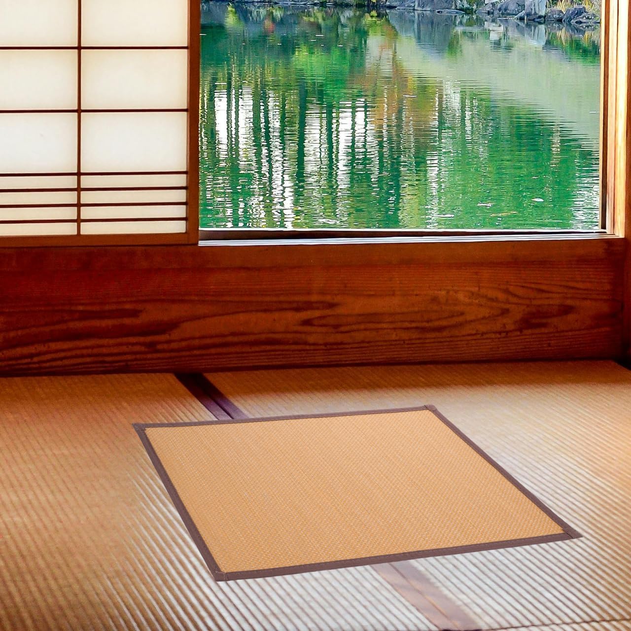 Cojín de asiento tejido para meditación y sentado en el suelo, cojín de suelo de enfriamiento de verano para uso en interiores, tapete cómodo para