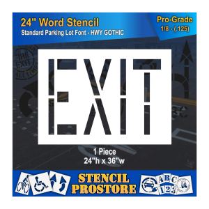 Plantillas de marcado de pavimento  Plantilla EXIT de 24 pulgadas  24 pulgadas x 36 pulgadas x 18 pulgadas (128 mil)  Grado profesional Plantillas de marcado de pavimento  Plantilla EXIT de 24 pulgadas  24 pulgadas x 36 pulgadas x 18 pulgadas (128 mil)  Grado profesional