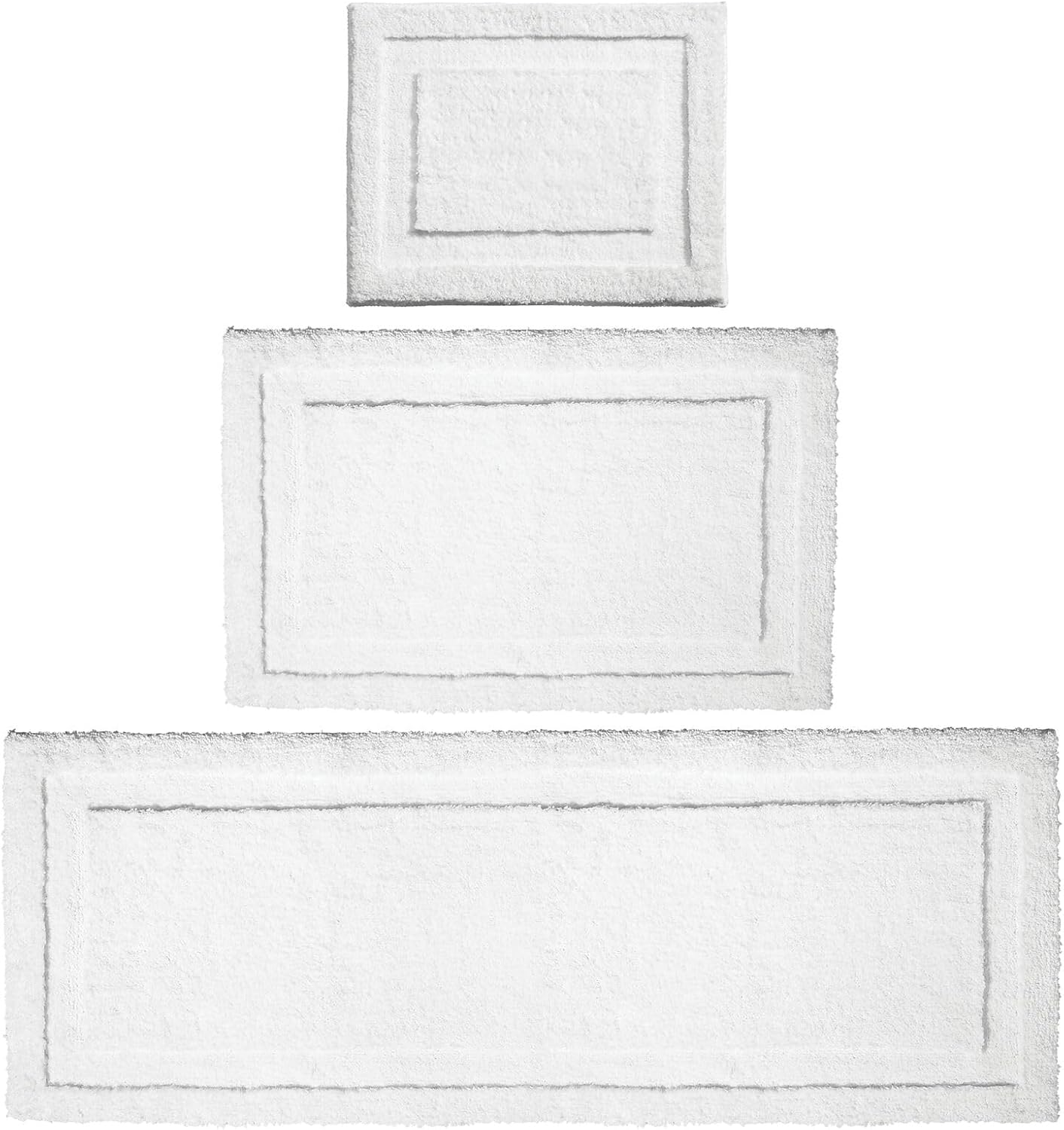 mDesign Hydra Collection – Juego de 3 tapetes de baño de microfibra, antideslizantes, para después del baño, ducha, absorbentes de agua, lavables a