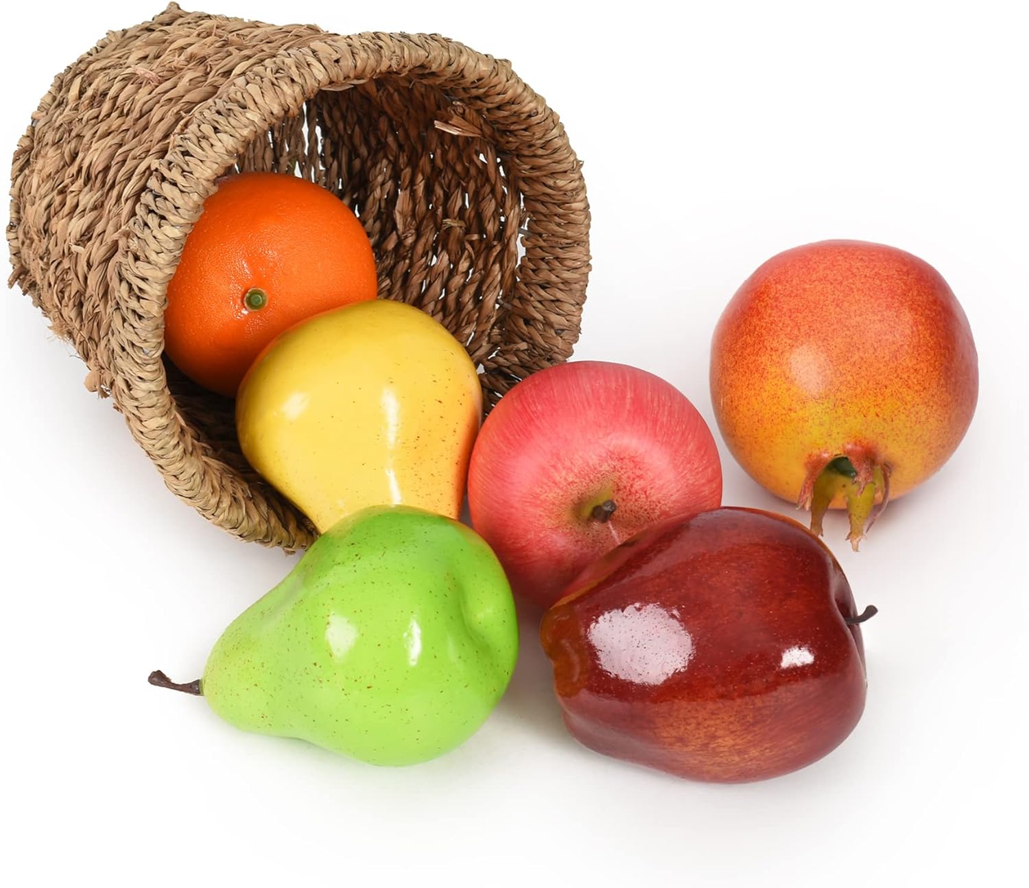 Paquete de frutas artificiales, frutas falsas para decoración del hogar, juego de frutas de imitación para decoración de mesa de cocina del hogar,