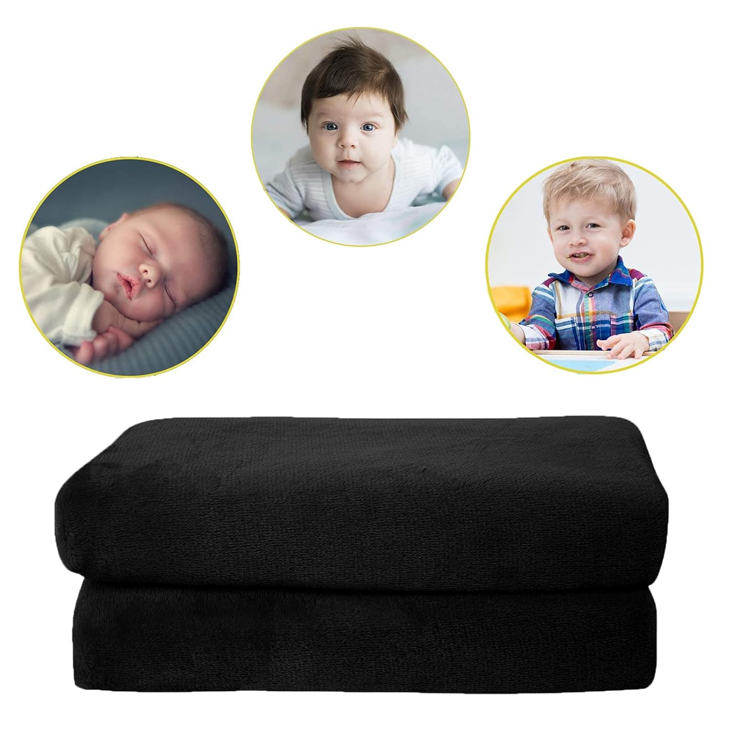 Pro Goleem Manta de vellón para bebé con ribete satinado de 2 pulgadas, manta de felpa suave antiestática para niños y niñas, regalos de Navidad