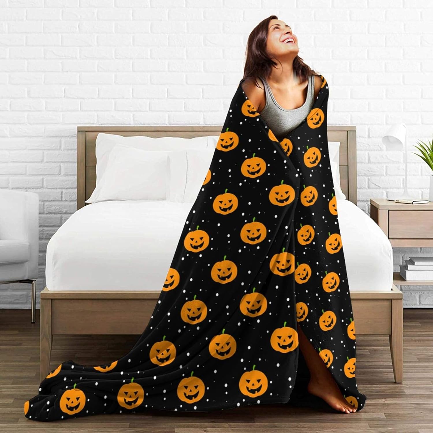 Manta de microforro polar ultrasuave para Halloween, ligera, mullida y cálida, manta de franela de Halloween para sofá, cama, sala de estar, 50 x 40