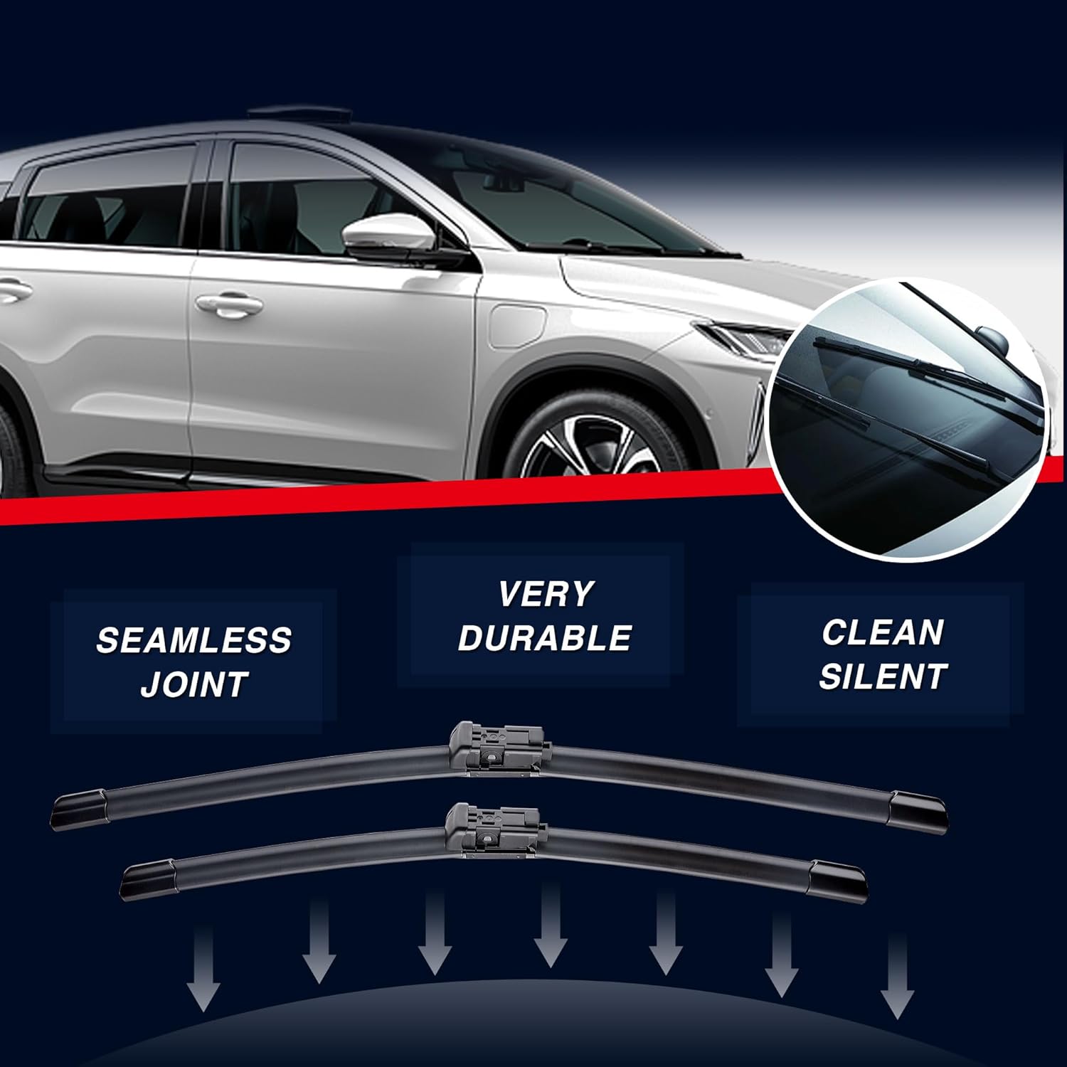 IceXsonw 3 limpiaparabrisas de 25 pulgadas, 22 pulgadas, 15 pulgadas, repuesto para VW Volkswagen Tiguan MK2 2018-2021 con bloqueo superior de