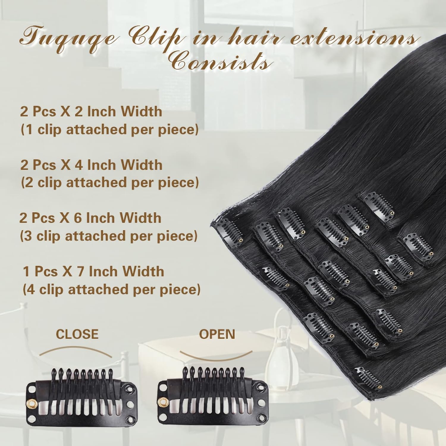 Extensiones de cabello humano real con broches, 20 pulgadas, extensiones de cabello humano real con clip, 4.23 oz, extensiones de cabello con clip,