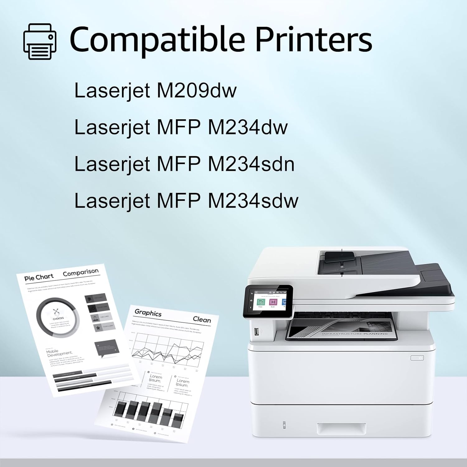 greencycle Repuesto compatible para Hp 134A cartucho de tóner negro instalación manual de chip Laserjet M209dw M234dw M234sdn M234sdn M234sdw