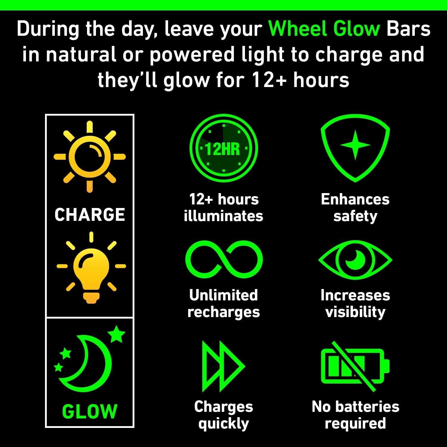 GLO-X Luces brillantes para ruedas de bicicleta para niños y adultos (paquete de 2)  Luces de radios recargables para ruedas de bicicleta,