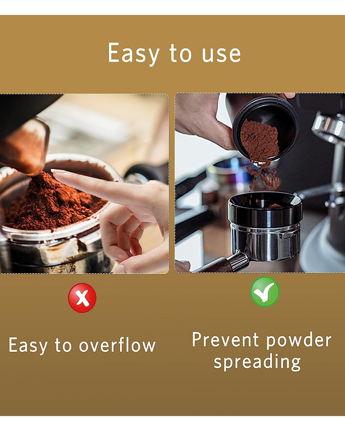 Anillos de dosificación, embudo de dosificación de espresso, compatible con anillo de dosificación de café magnético, embudo de anillos de