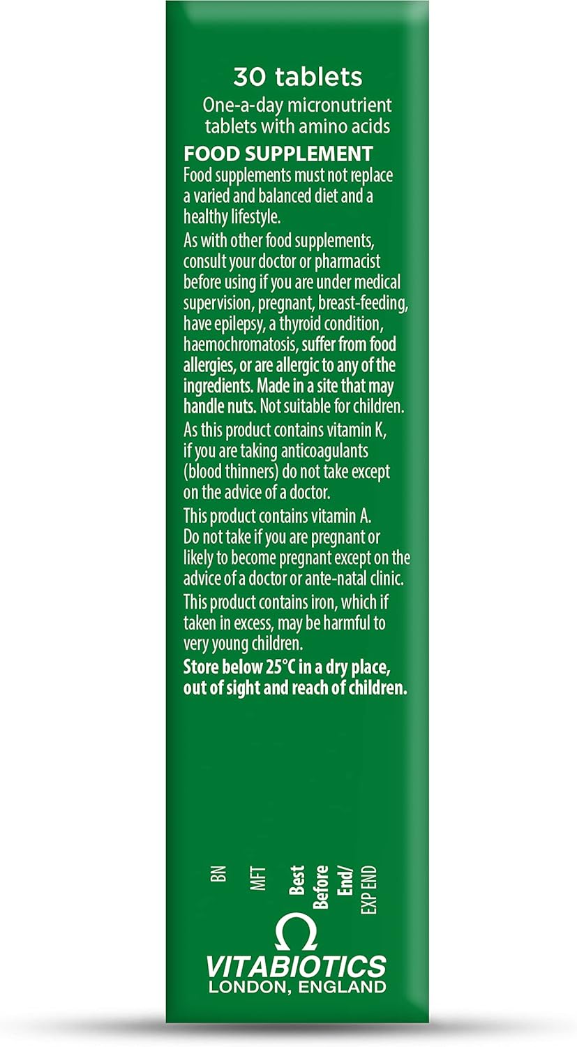 Vitabiotics Immunace Original – Soporte avanzado de micronutrientes y sistema inmunológico  Vitamina C, zinc y selenio – 30 tabletas