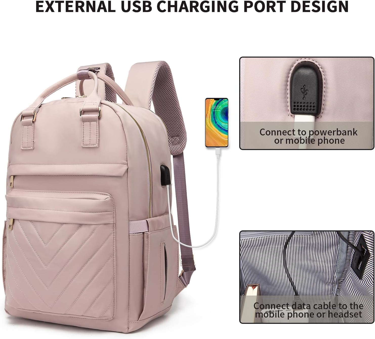 seyfocnia Mochila para laptop para mujer, rosa ( A01 Pink ), Computadora portátil