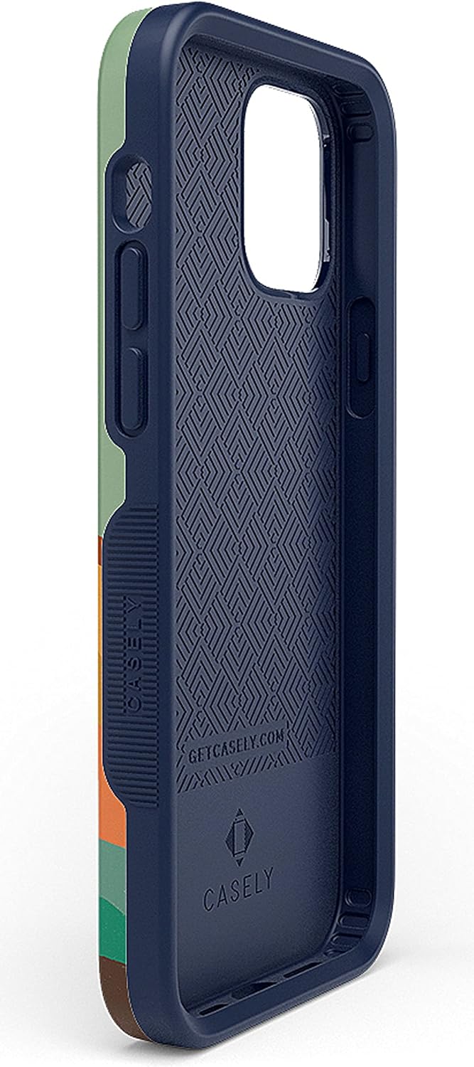 Casely Funda para iPhone 12 Pro Max  Compatible con MagSafe  Endless Peaks  Funda de montaña con bloques de color