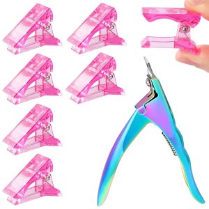 6 piezas de polygel de construcción rápida puntas de uñas clip rosa transparente extensión de dedo UV LED constructor puntas de uñas clips con 1 6 piezas de polygel de construcción rápida puntas de uñas clip rosa transparente extensión de dedo UV LED constructor puntas de uñas clips con 1