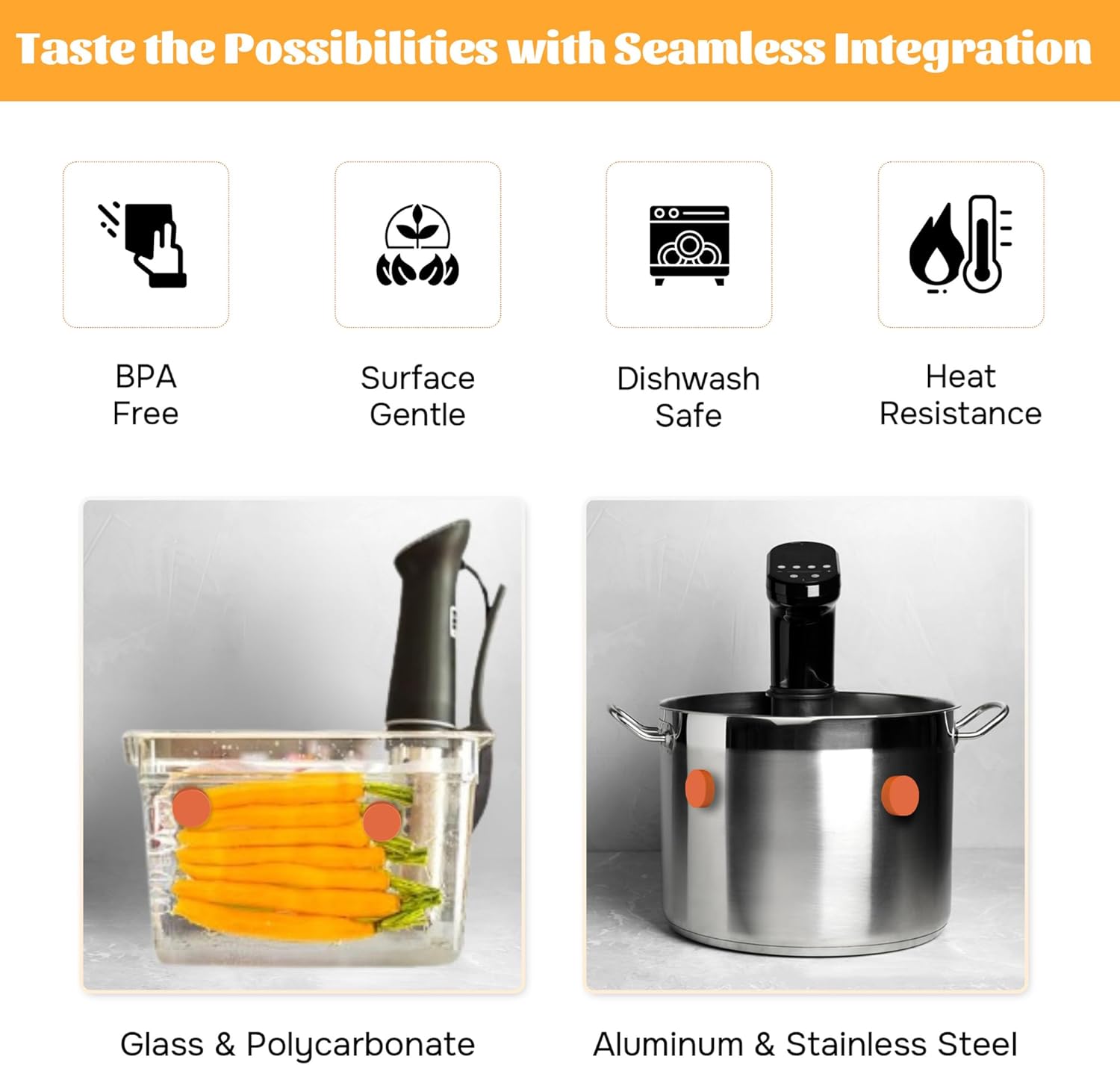 Imanes de peso Sous Vide de AKS Co  Paquete de 10 imanes recubiertos de silicona seguros para alimentos, diseñados para máquinas Sous Vide para