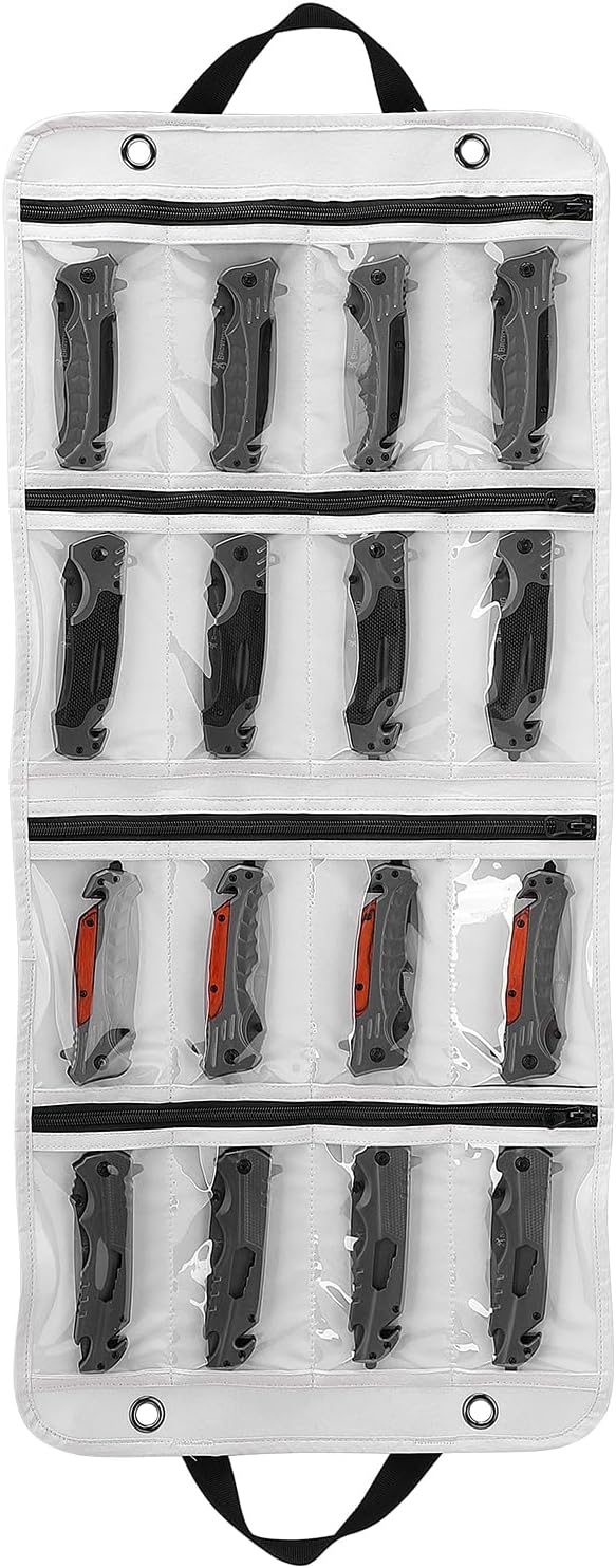 SWISSELITE Bolsa de exhibición de cuchillos, estuche de fieltro para cuchillos, soporte plegable para almacenamiento de cuchillos, organizador de