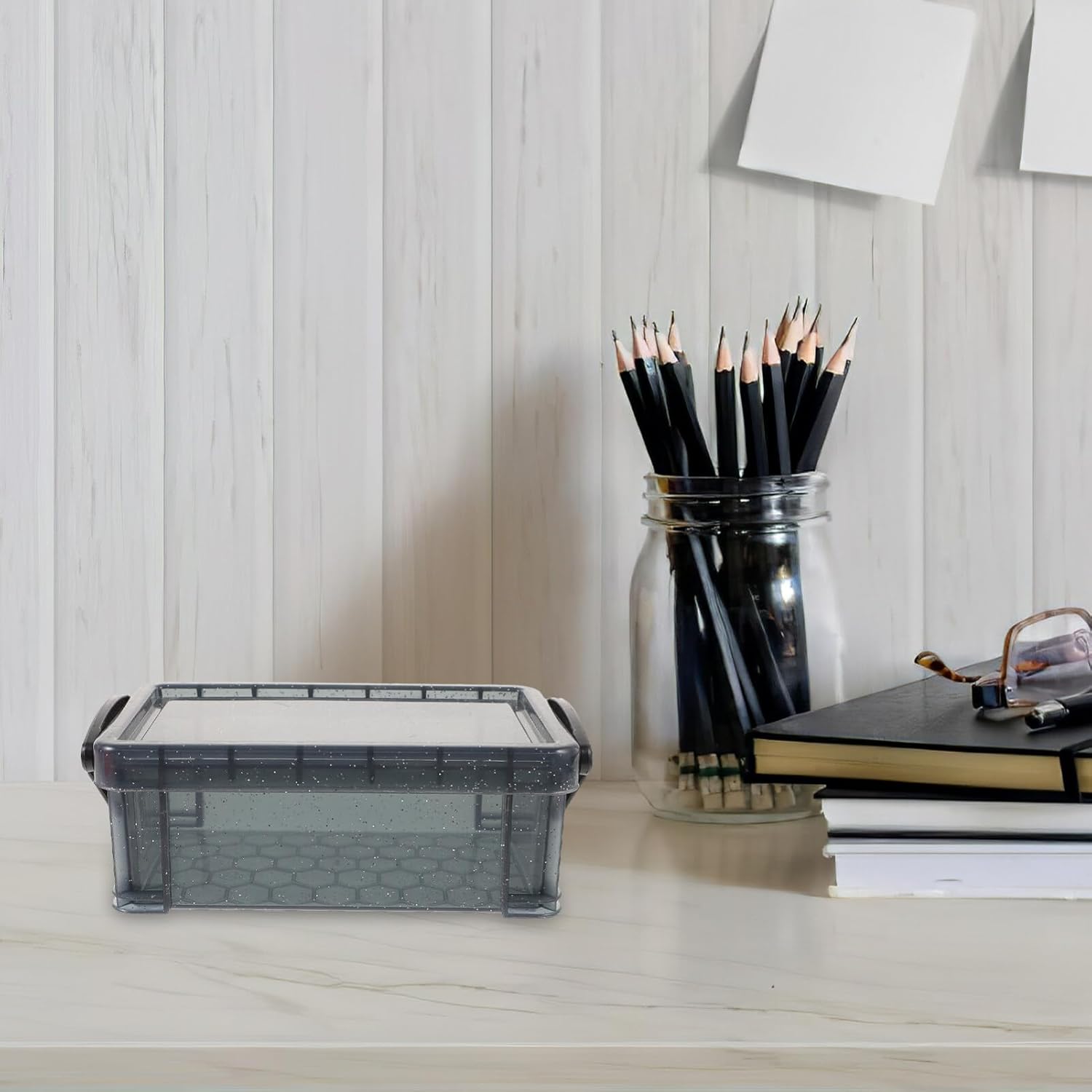 VILLCASE Caja organizadora de maquillaje de escritorio, contenedor de almacenamiento, organizador de almacenamiento vacío, organizador de cuentas,
