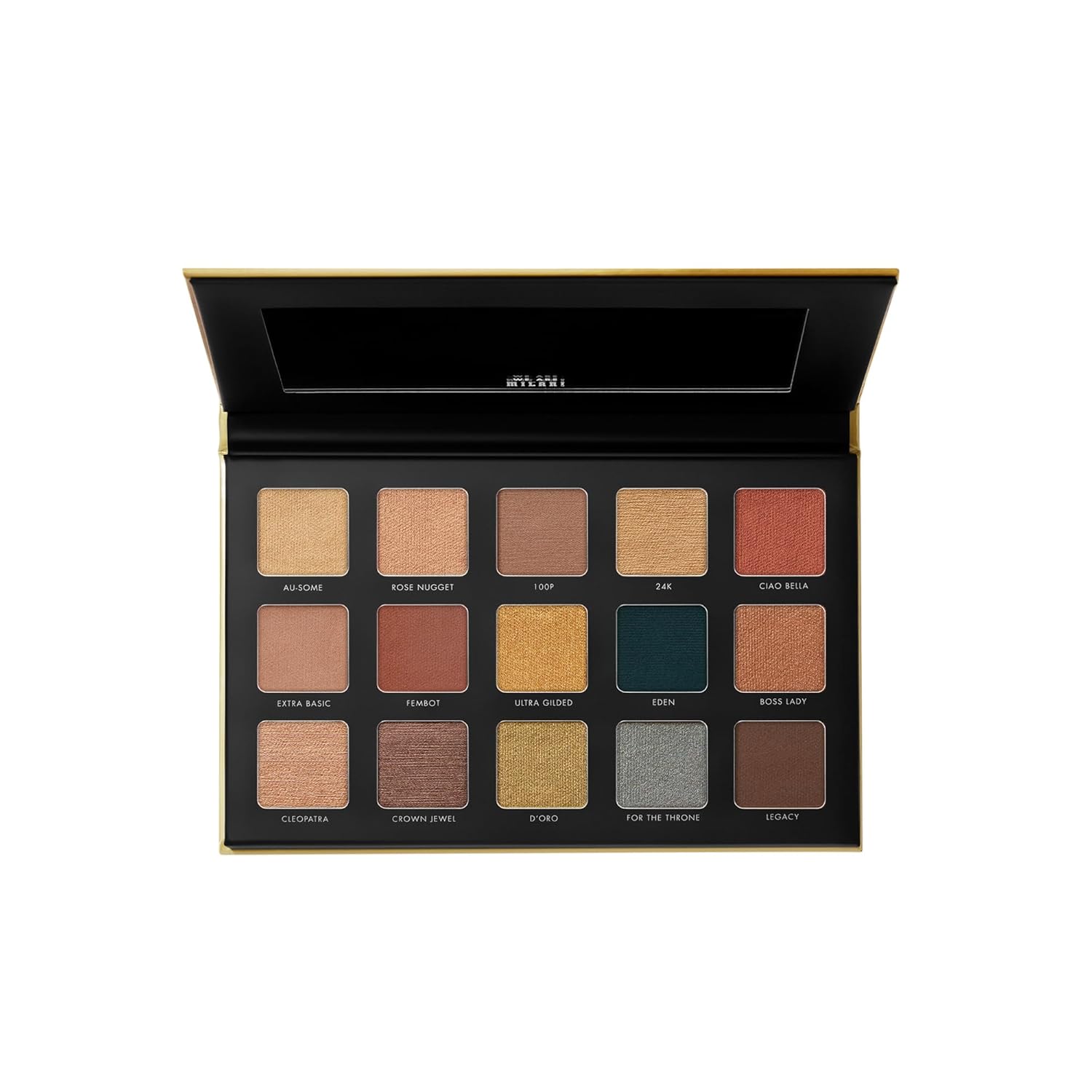Milani – Paleta de sombras de ojos doradas – 15 colores altamente pigmentados mate brillo sombra de ojos paleta de maquillaje