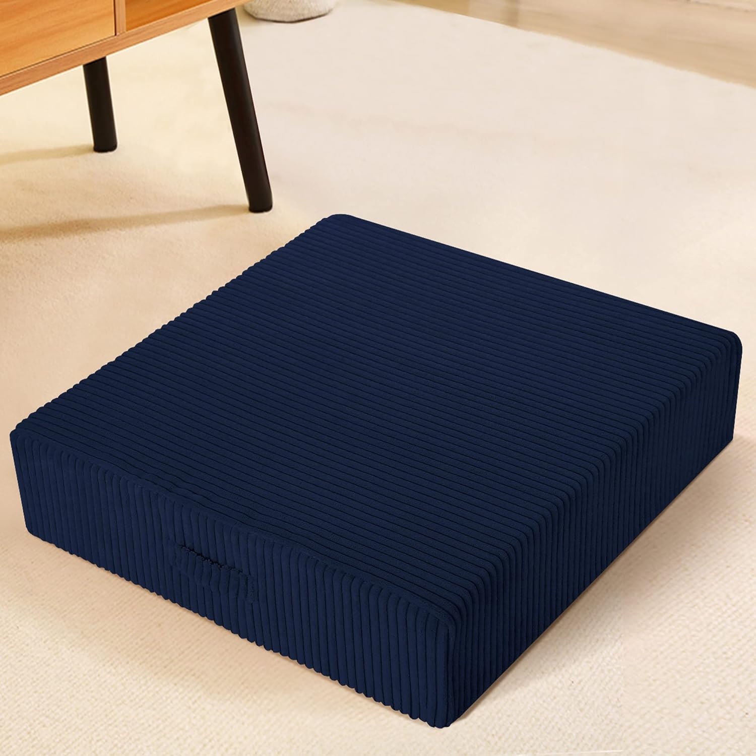 MeMoreCool Almohada grande para el suelo de adultos para sentarse, almohada de suelo lavable con inserto de espuma firme, almohadilla de piso de