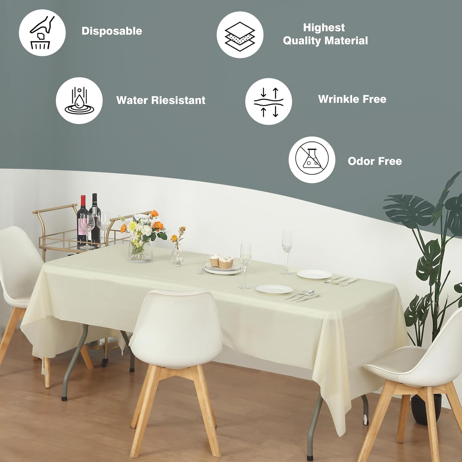 Evershine – Mantel de plástico resistente (reutilizable, 12 unidades)