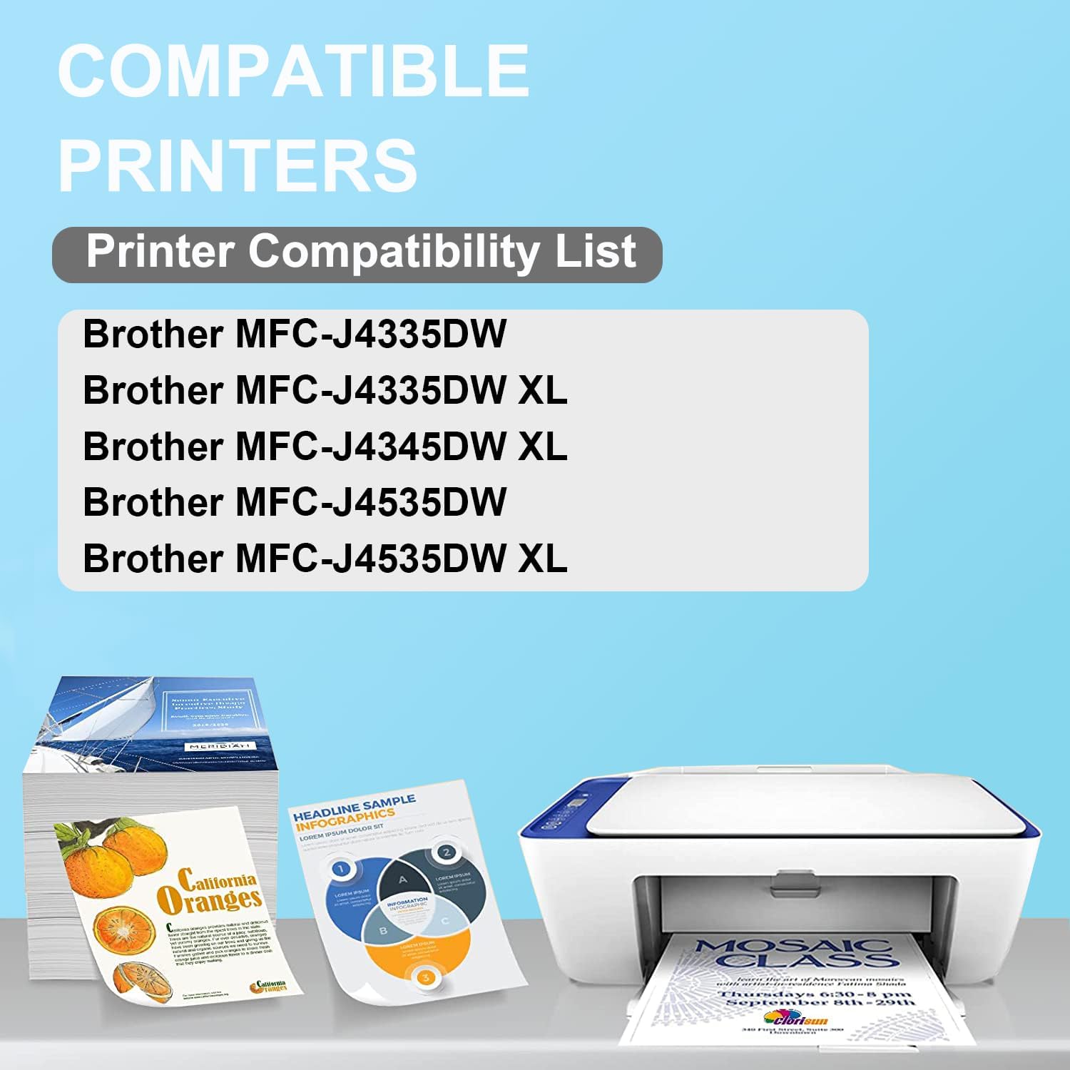 Cartuchos de tinta compatibles LC406 para impresora Brother de repuesto para Brother LC406 para impresora Brother MFC-J4335DW, MFC-J4335DW XL,