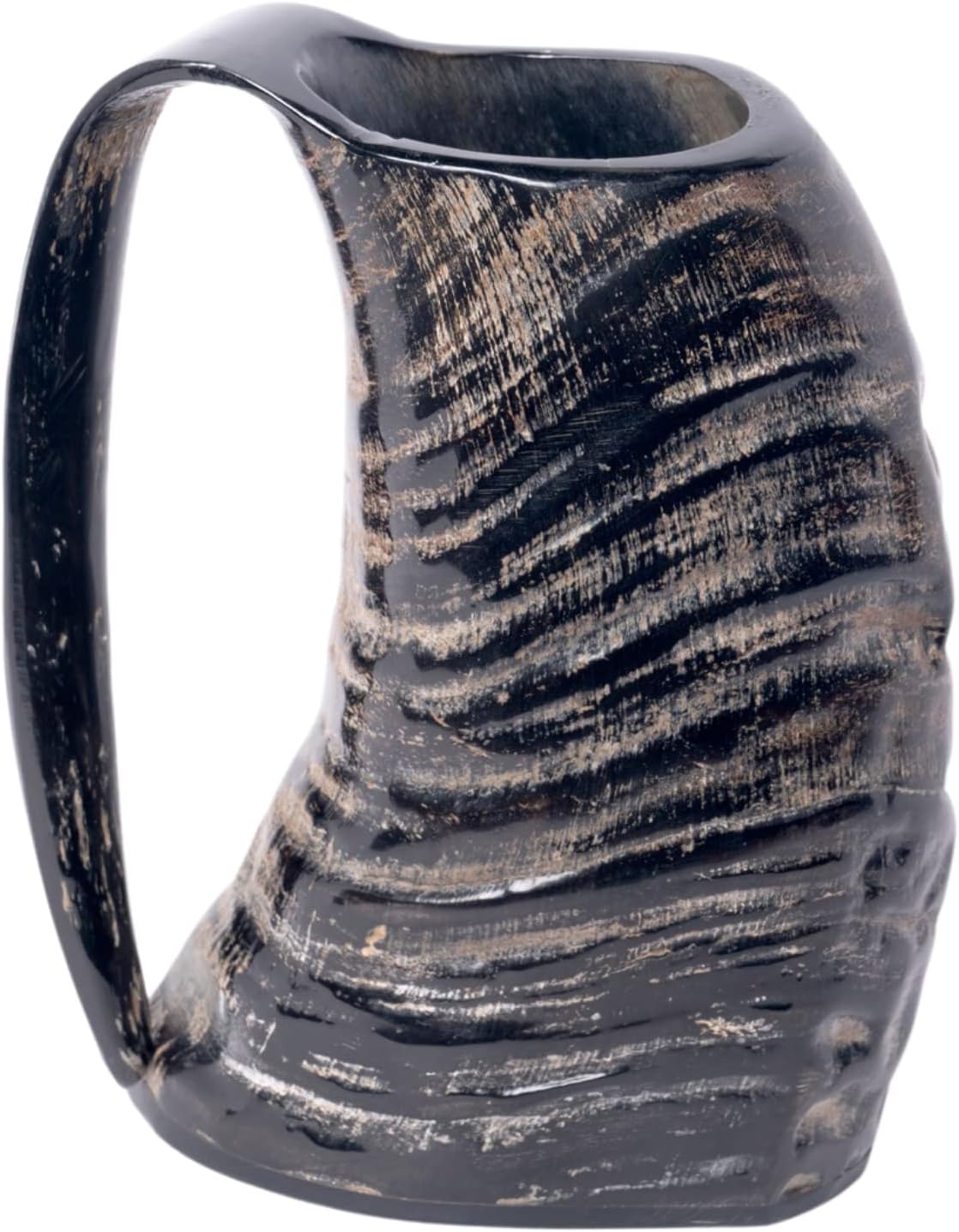 Tazas de cuerno de búfalo de 6 pulgadas (11.8-15.2 fl oz), tazas de cuerno vikingo para hombres y mujeres, tazas de cuerno real hechas a mano, vasos