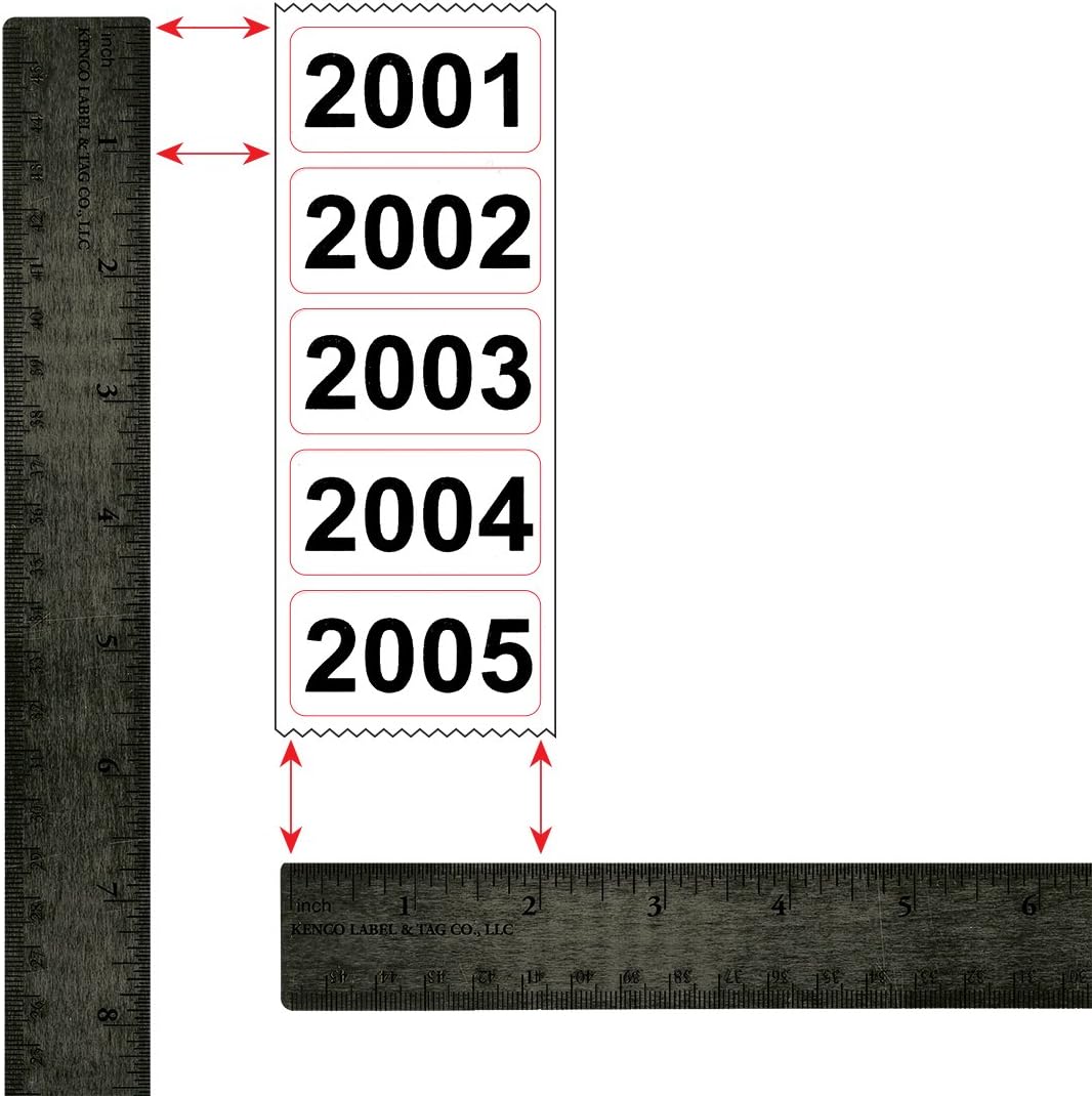 Kenco – Etiquetas numeradas consecutivamente, vinilo duradero, autoadhesivas, medidas 2 x 1 pulgada (rollo 2001-2500)
