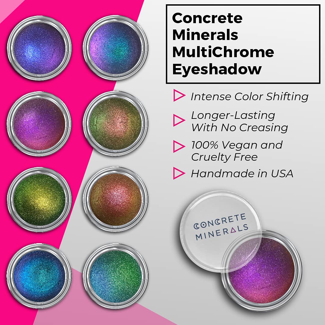 Concrete Minerals Sombra de ojos multicromo, cambio de color intenso, de larga duración sin arrugas, 100% vegano y libre de crueldad, hecho a mano