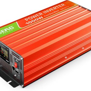 Inversor de onda sinusoidal pura de 1000 W, convertidor de 12 V CC a 110 V CA con rayo, cable de datos USB para el hogar, RV, camión, campamento con Inversor de onda sinusoidal pura de 1000 W, convertidor de 12 V CC a 110 V CA con rayo, cable de datos USB para el hogar, RV, camión, campamento con
