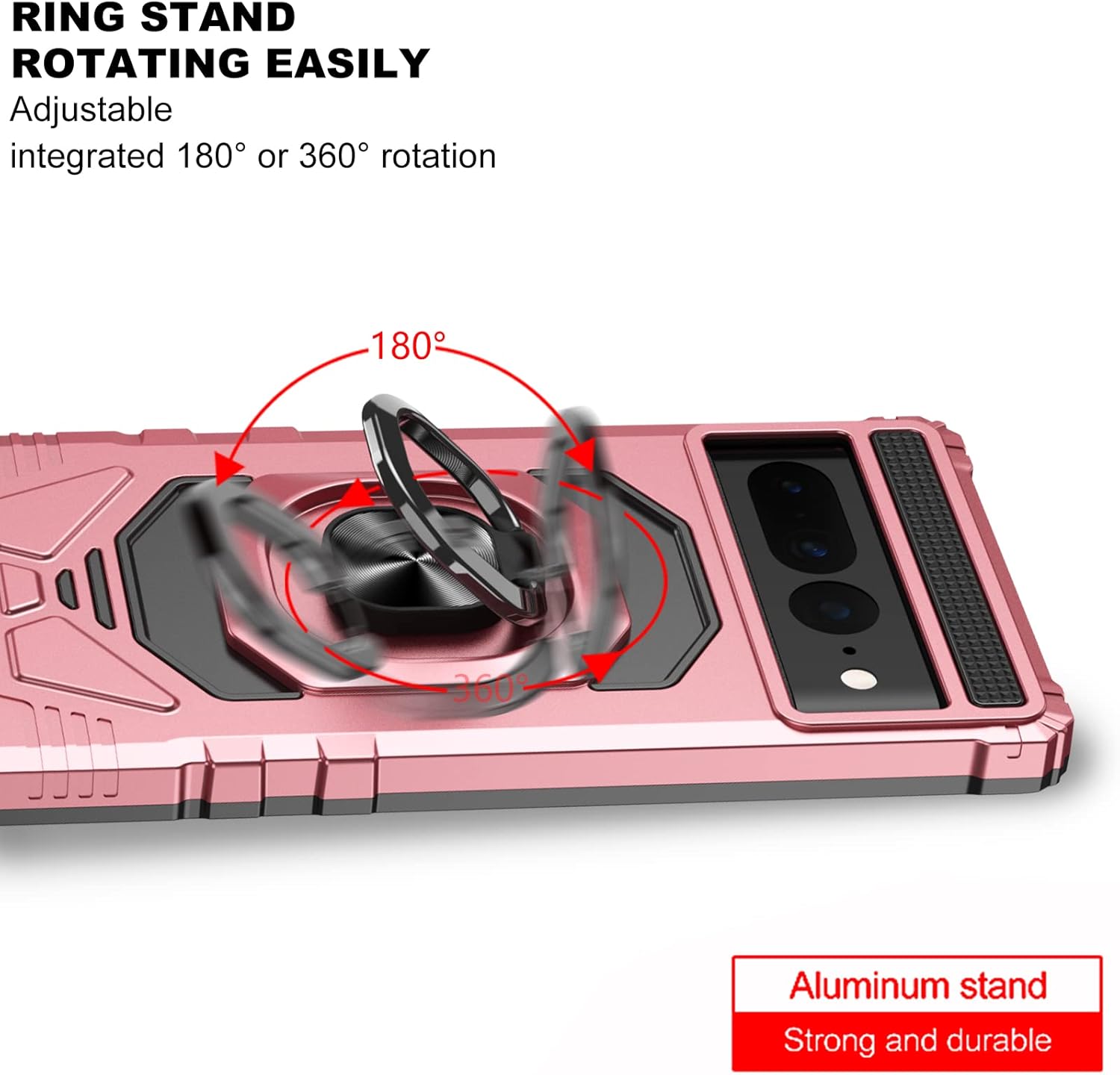 Ailiber Funda para Google Pixel 6A, funda Google 6A con protector de pantalla, soporte de anillo para montaje magnético de automóvil de grado