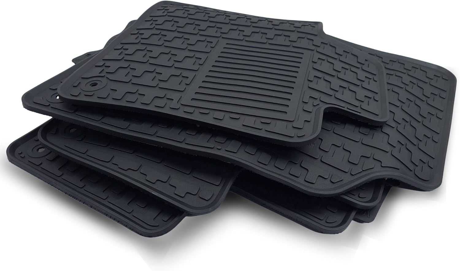 Alfombrillas para Volvo XC90 2016-2024 3Row All Weather 5items Rubber Set Negro Antideslizante