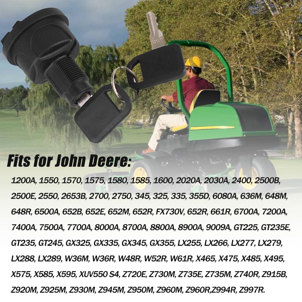 Interruptor giratorio de encendido con llaves AUC15805 TCA26088 TCA24615 UC10104 AUC13979 se adapta a John Deere 636M 648M 652M 652R Quik-Trak