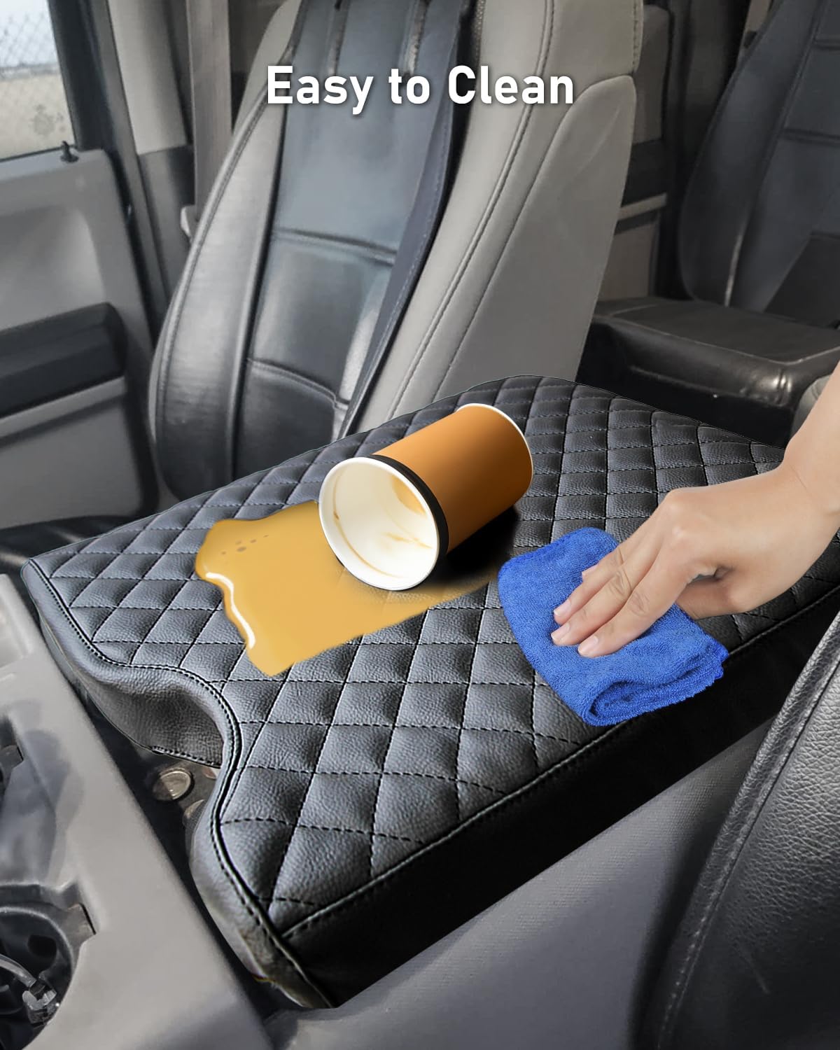 BELINOUS Funda de consola central compatible con Ford F150 2015-2023, F250 F350 F450 F550 2015-2023 con asiento de salto 402040, protector de cojín