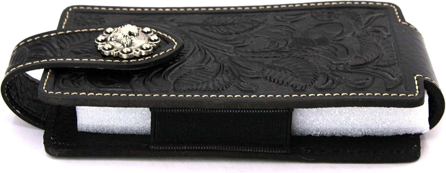 West Star – Funda universal de piel para teléfono celular, con cierre magnético, 7 x 3.25 pulgadas, 341B, caballo BK