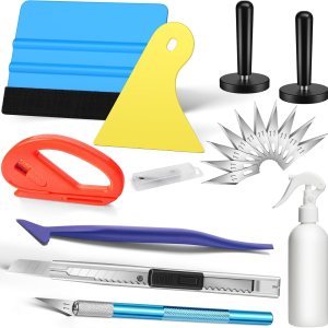 DIYSELF Kit de tinte de ventana, kit de herramientas de envoltura de vinilo de 19 piezas, kit profesional de envoltura para automóvil, herramientas DIYSELF Kit de tinte de ventana, kit de herramientas de envoltura de vinilo de 19 piezas, kit profesional de envoltura para automóvil, herramientas