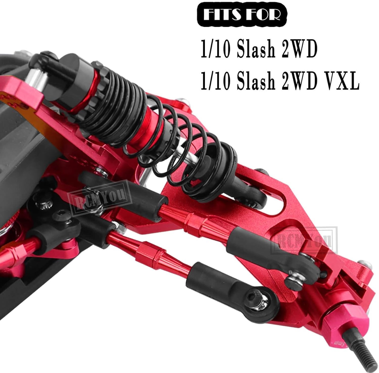 RCMYou Pieza de actualizaciones para 110 Slash 2WDSlash 2WD VXL, brazo de suspensión delantero trasero de aleación, bloque de ruedas, bloques de