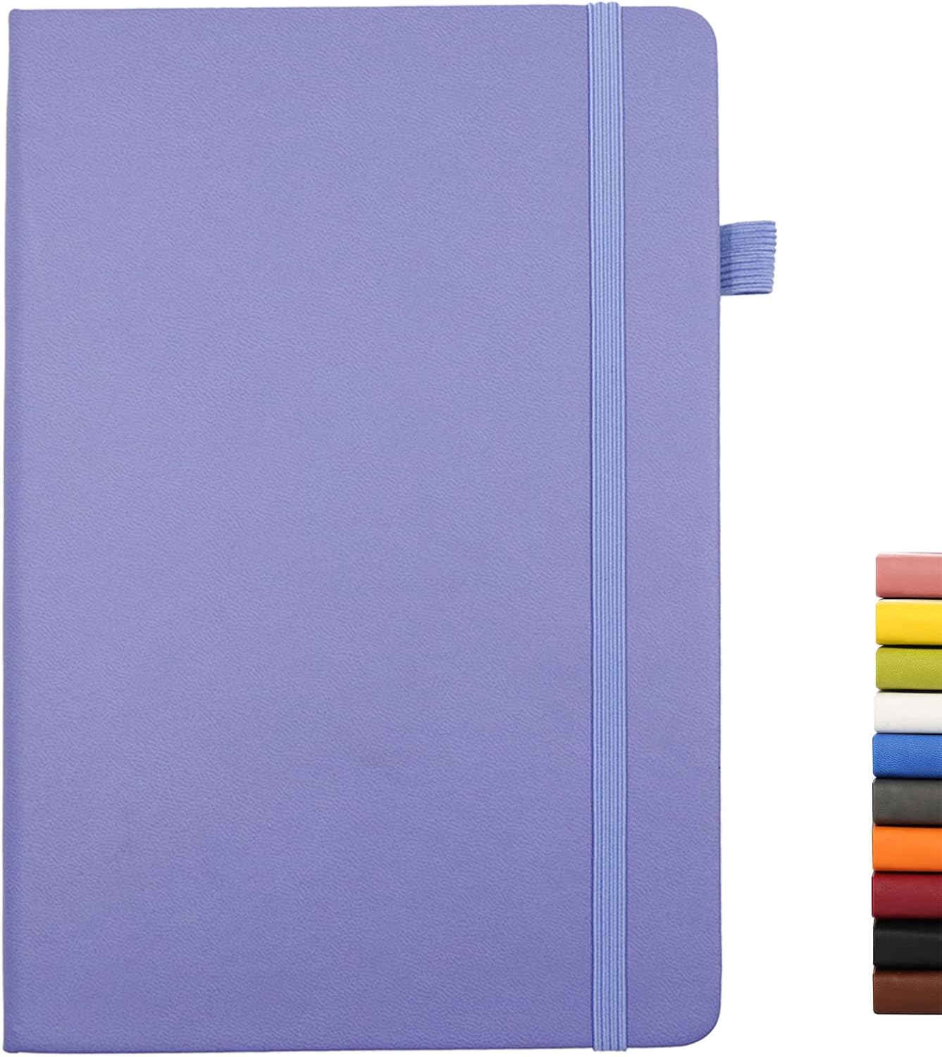 Deziliao Cuadernos rayados con bucle para bolígrafo, cuaderno de tapa dura para el trabajo, papel grueso de alta calidad de 3.53 ozm con bolsillo