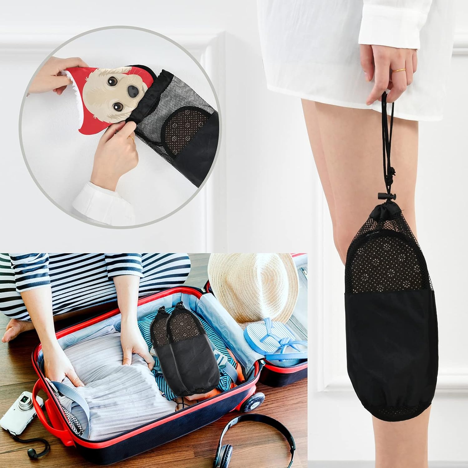 Pantuflas de viaje para casa en casa, pantuflas de viaje de espuma viscoelástica suave, antideslizantes para mujeres y hombres, zapatos de