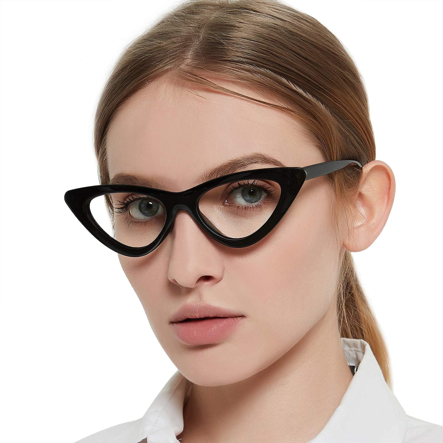 MARE AZZURO Anteojos de lectura con bloqueo de luz azul para mujeres, ojo de gato, lectores de computadora 0 1.0 1.25 1.5 1.75 2.0 2.25 2.5 2.75 3.0