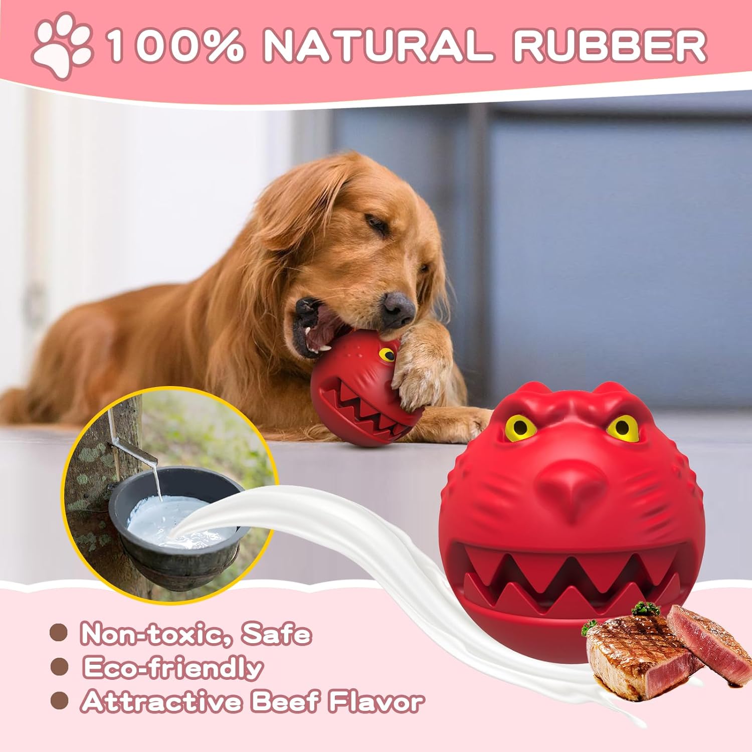 bobosogo Juguetes para perros para masticadores agresivos, juguetes chirriantes para perros para razas grandes, juguetes masticables interactivos e