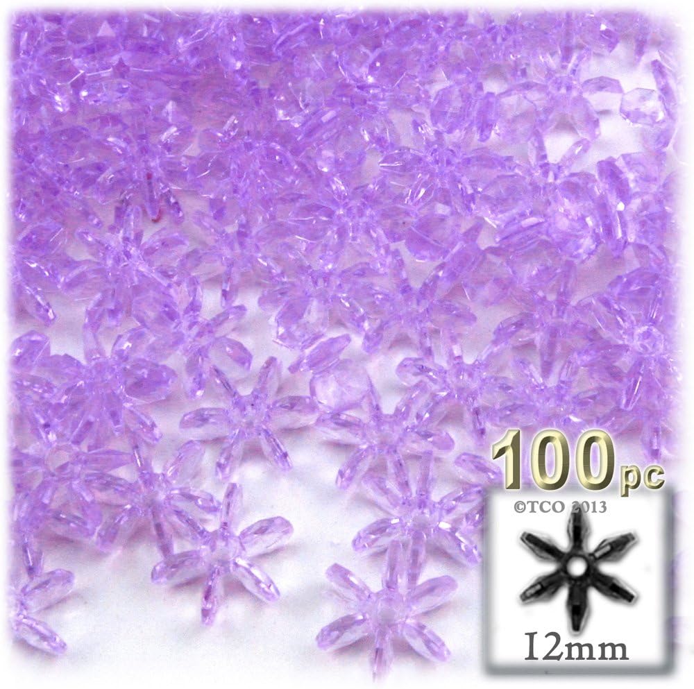 100pc facetado plástico transparente perlas Starflake 0.472 in azul claro