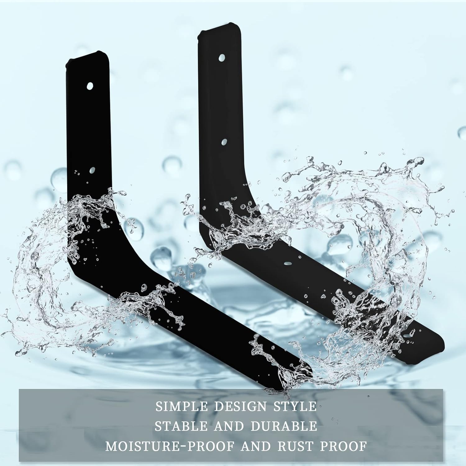 Paquete de 8 soportes de estante de 6 pulgadas, soporte flotante de 90 grados, soporte negro en forma de L, soporte de pared para estante (negro)