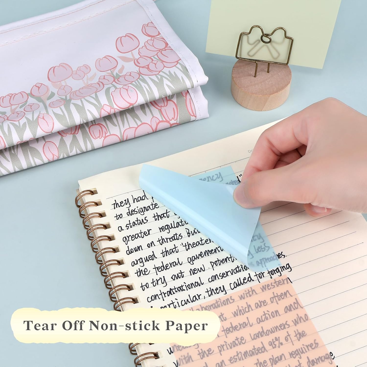 Temiary 500 hojas de notas adhesivas de macarrón transparentes de 3 x 3 pulgadas, nota adhesiva transparente, impermeable, transparente, pestañas
