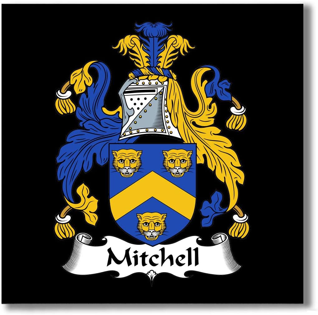 Mitchell Familia CrestEscudo de brazos Baldosas de cerámica para posavasos, plato caliente, salvamanteles o acento decorativo