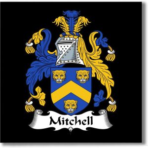 Mitchell Familia CrestEscudo de brazos Baldosas de cerámica para posavasos, plato caliente, salvamanteles o acento decorativo Mitchell Familia CrestEscudo de brazos Baldosas de cerámica para posavasos, plato caliente, salvamanteles o acento decorativo