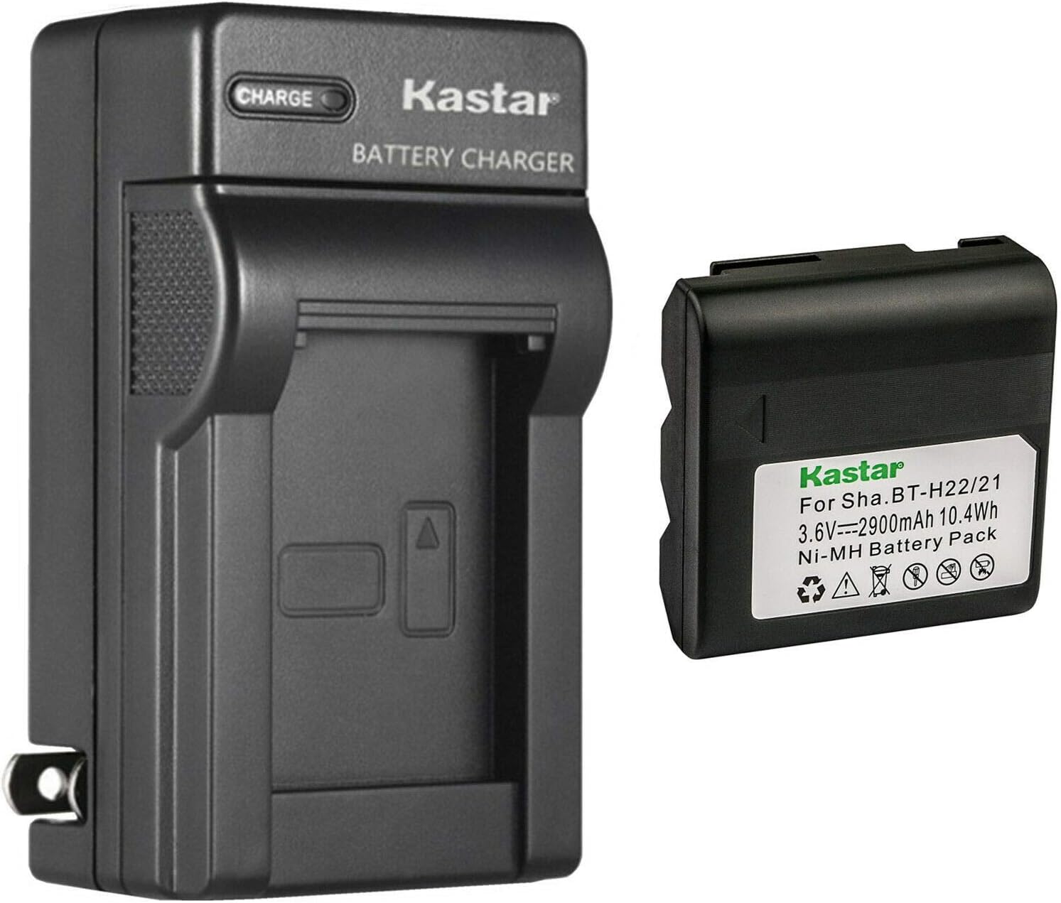 Kastar Paquete de 1 batería y cargador de pared AC compatible con Sharp BT-H21 BT-H21U BT-H22 BT-H22U BT-H32U BT-H32U BT-H42 BT-H42U, Duracell DR7