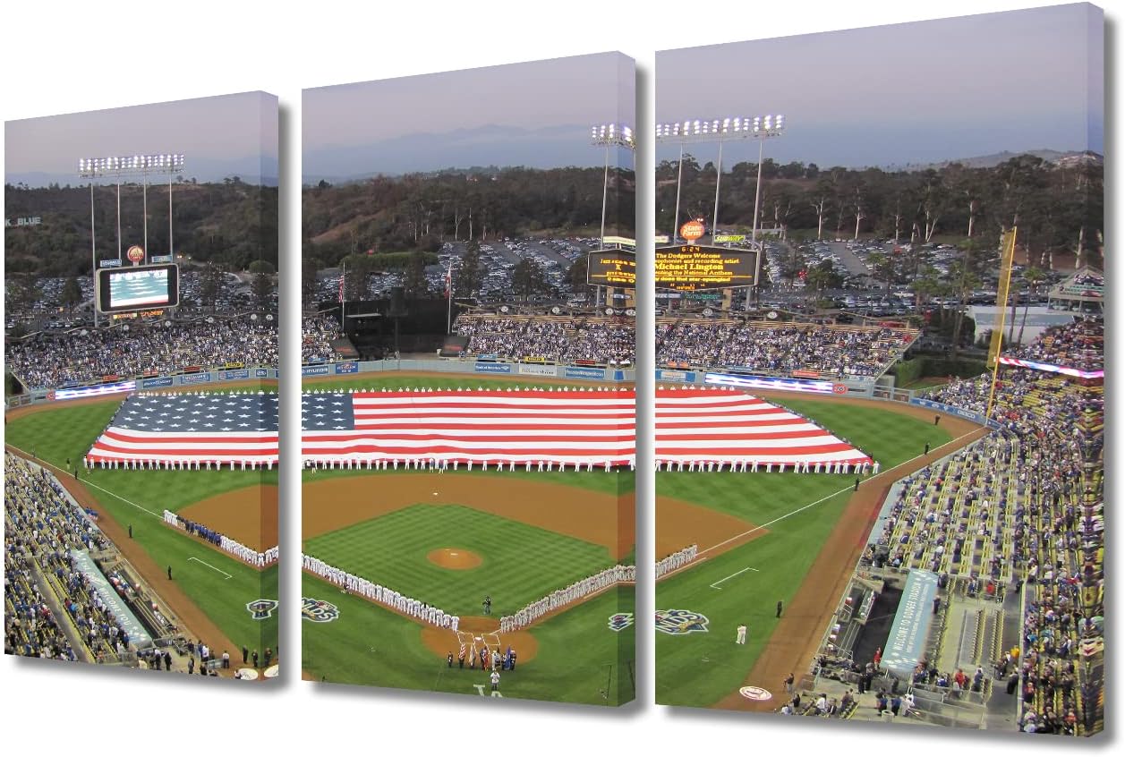 TUMOVO Dodger Stadium in Los Ángeles – Lienzo decorativo para pared, sala de estar, campo de béisbol, horizonte, pintura moderna para dormitorio,
