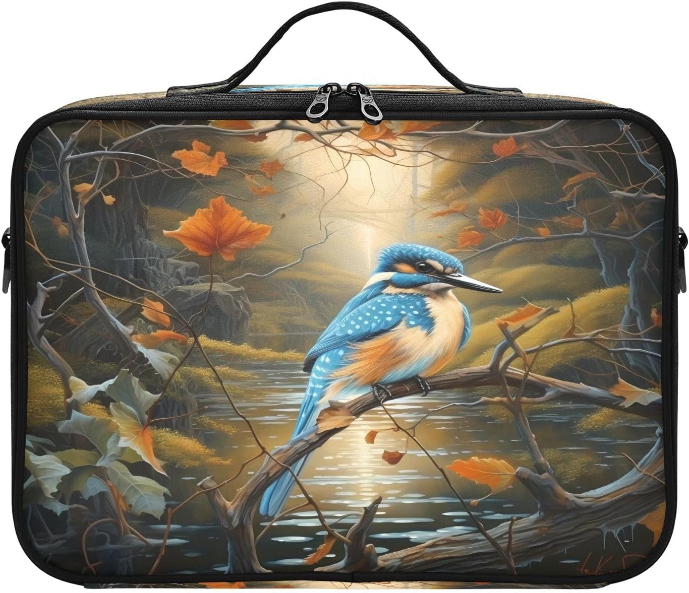 Blue Bird Riverside – Bolsa de maquillaje cosmética para artículos de aseo personal de viaje, bolsa de aseo para mujer, bolsa de aseo para mujer,