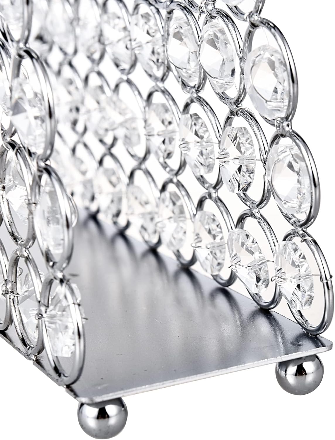 Feyarl Servilletero de cristal para pañuelos faciales, servilletas, soporte de papel, correos, cartas, tarjetas, organizador para colocar de pie